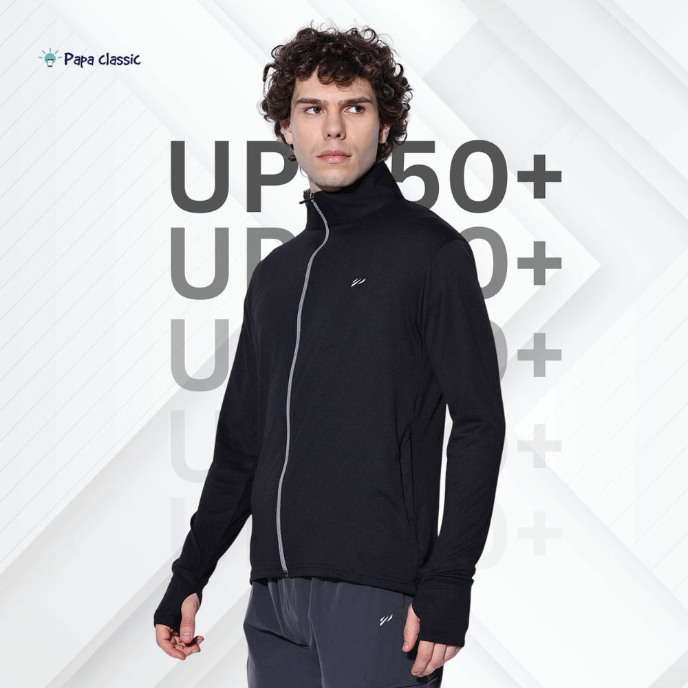 Unisex Blue UV Protection Sunscreen Jacket – Lightweight, Slim Fit, Polyester