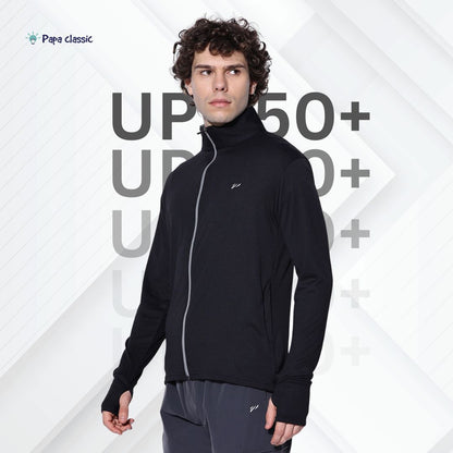 Unisex Blue UV Protection Sunscreen Jacket – Lightweight, Slim Fit, Polyester