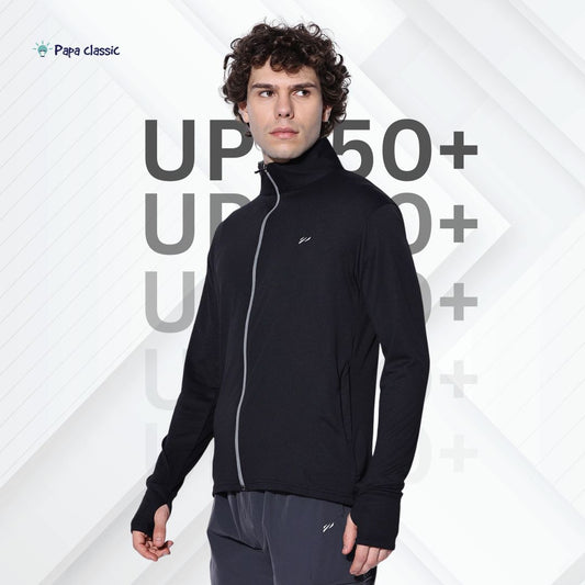 Unisex Blue UV Protection Sunscreen Jacket – Lightweight, Slim Fit, Polyester