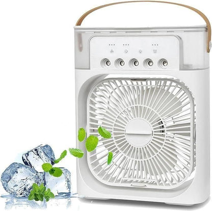 Portable USB Mist Fan | 3-in-1 Air Cooler & Humidifier for Home & Office