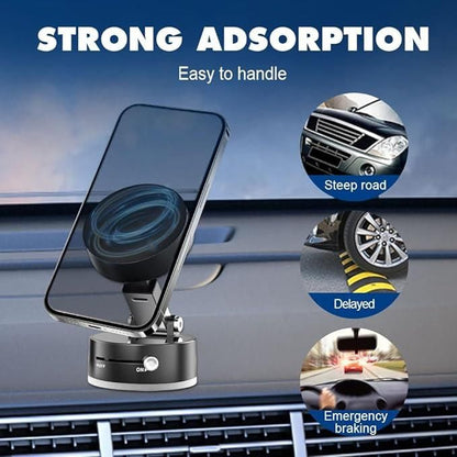 360° Rotating Magnetic Phone Holder | Foldable Suction Car Mount Stand