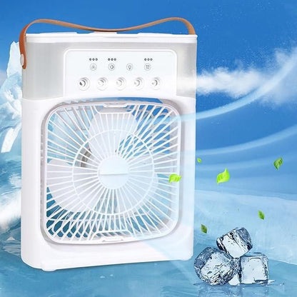 Portable USB Mist Fan | 3-in-1 Air Cooler & Humidifier for Home & Office