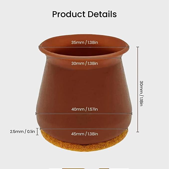 NOBILEA Silicone Chair Leg Protectors with Felt