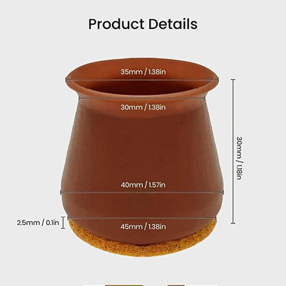 NOBILEA Silicone Chair Leg Protectors with Felt