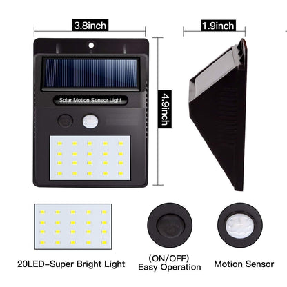 Solar Motion Sensor Light for Outdoor – 1W LED, Waterproof