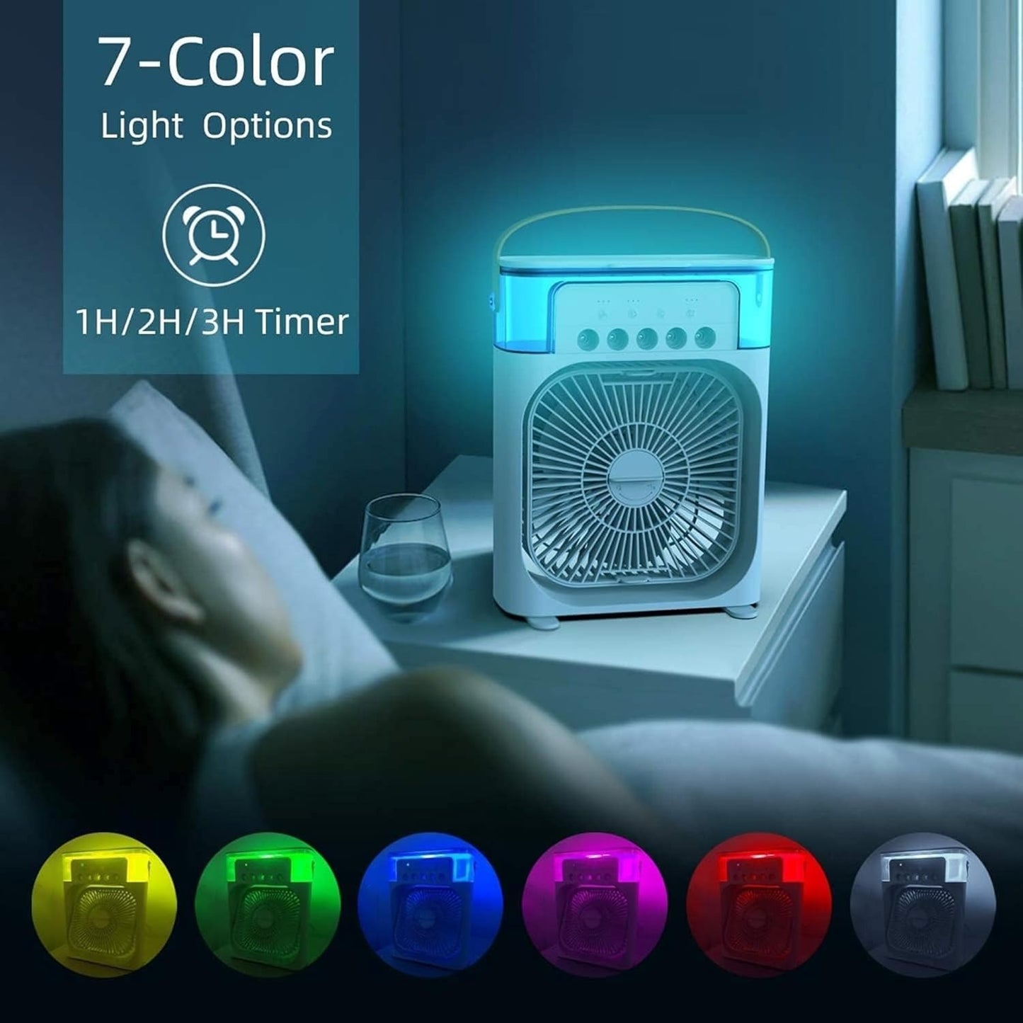 Portable USB Mist Fan | 3-in-1 Air Cooler & Humidifier for Home & Office