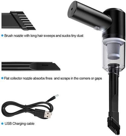 Portable Car Vacuum Cleaner & Blower | USB Rechargeable, Handheld, Cordless