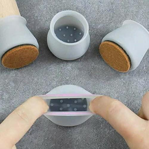 NOBILEA Silicone Chair Leg Protectors with Felt
