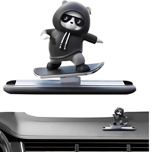 Car Dashboard Panda Showpiece – Black (Pack of 1)