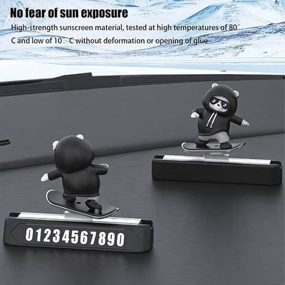 Car Dashboard Panda Showpiece – Black (Pack of 1)