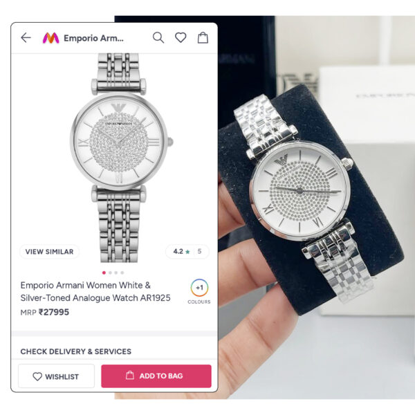 Emporio Armani Luxury Diamonds Two-Tone Watch for Her