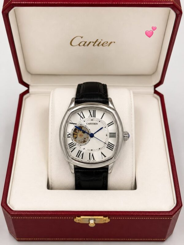 Cartier Automatic Round Men's Premium Leather Watch