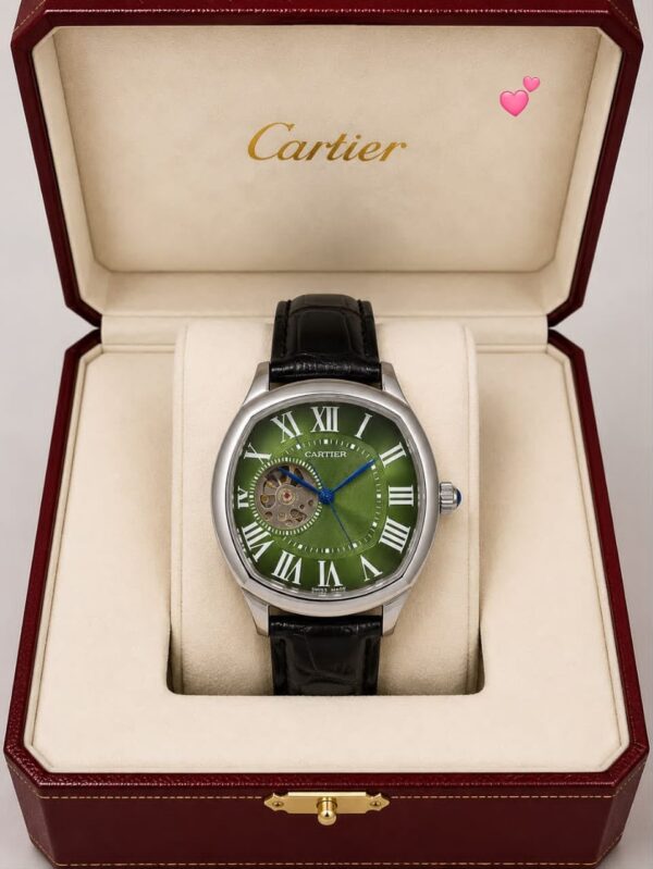 Cartier Automatic Round Men's Premium Leather Watch